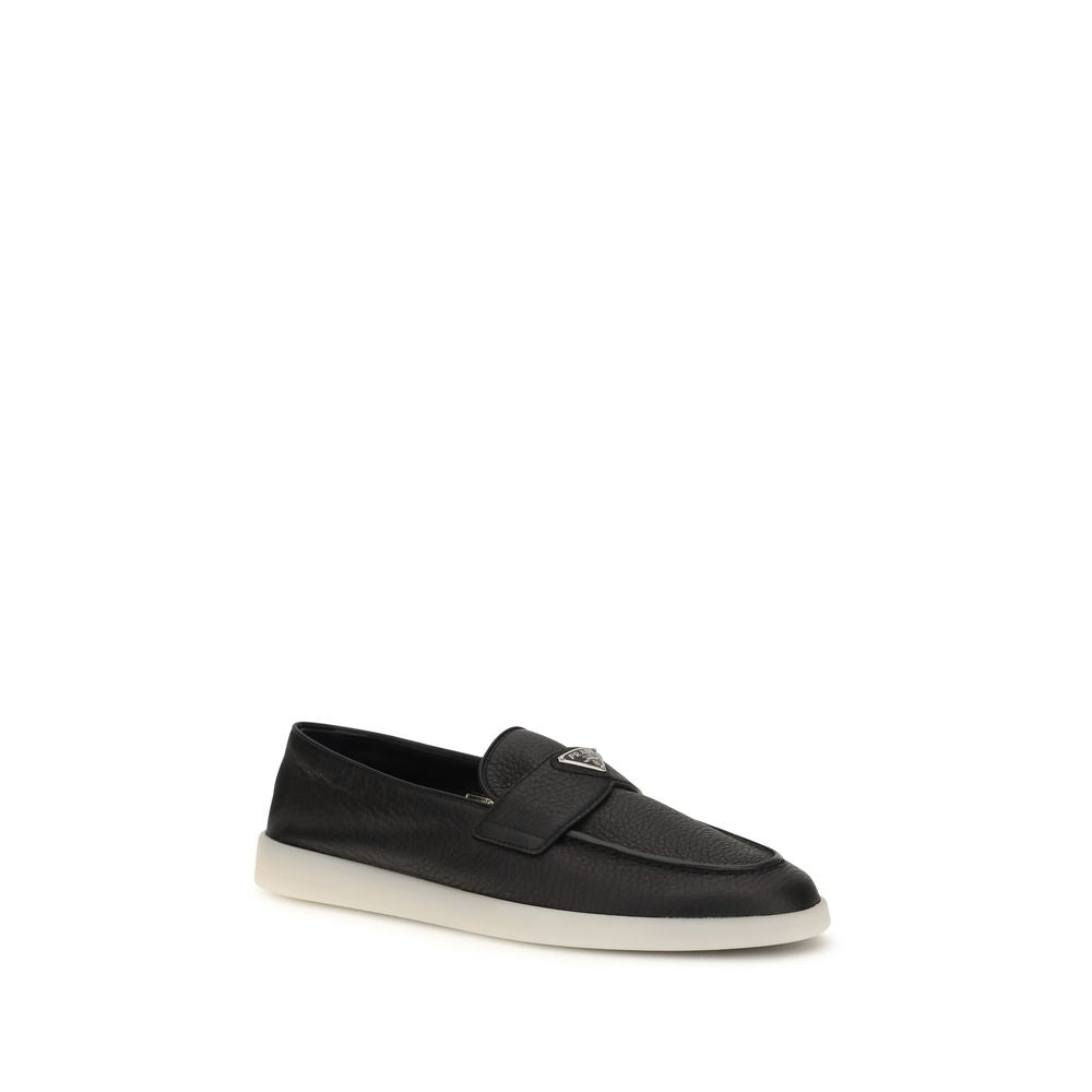 Prada Suede Leather Loafers - Black
