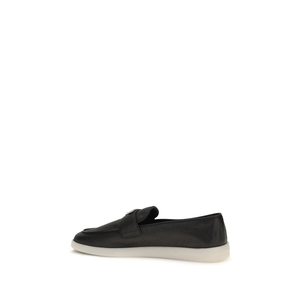 Prada Suede Leather Loafers - Black