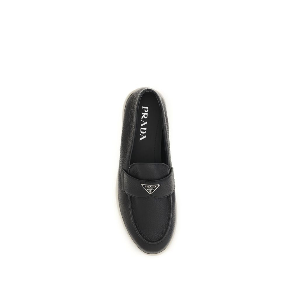 Prada Suede Leather Loafers - Black
