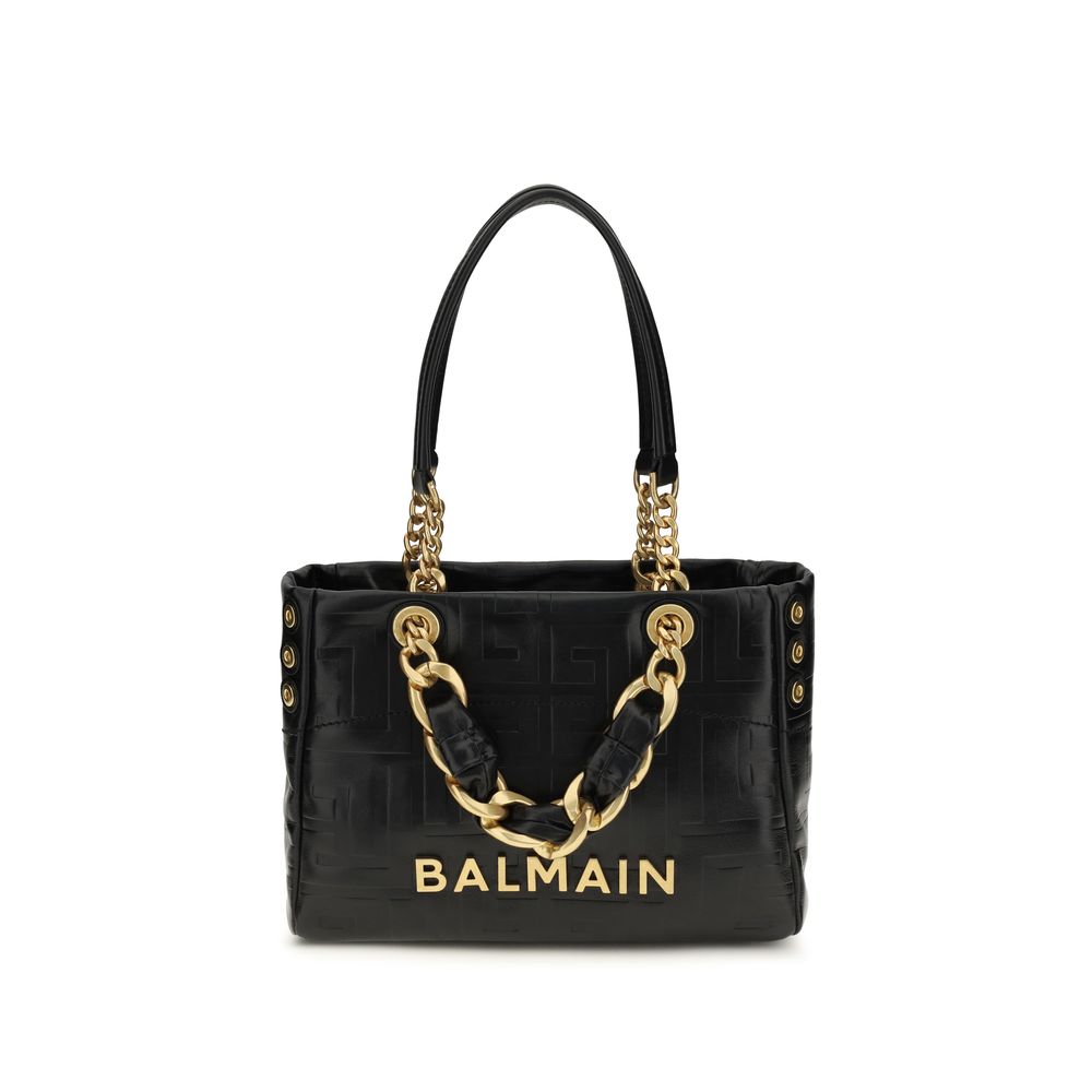Balmain Cabas 1945 Small Tote &amp; Shoulder Bag - Black