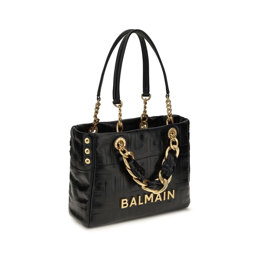 Balmain Cabas 1945 Small Tote &amp; Shoulder Bag - Black