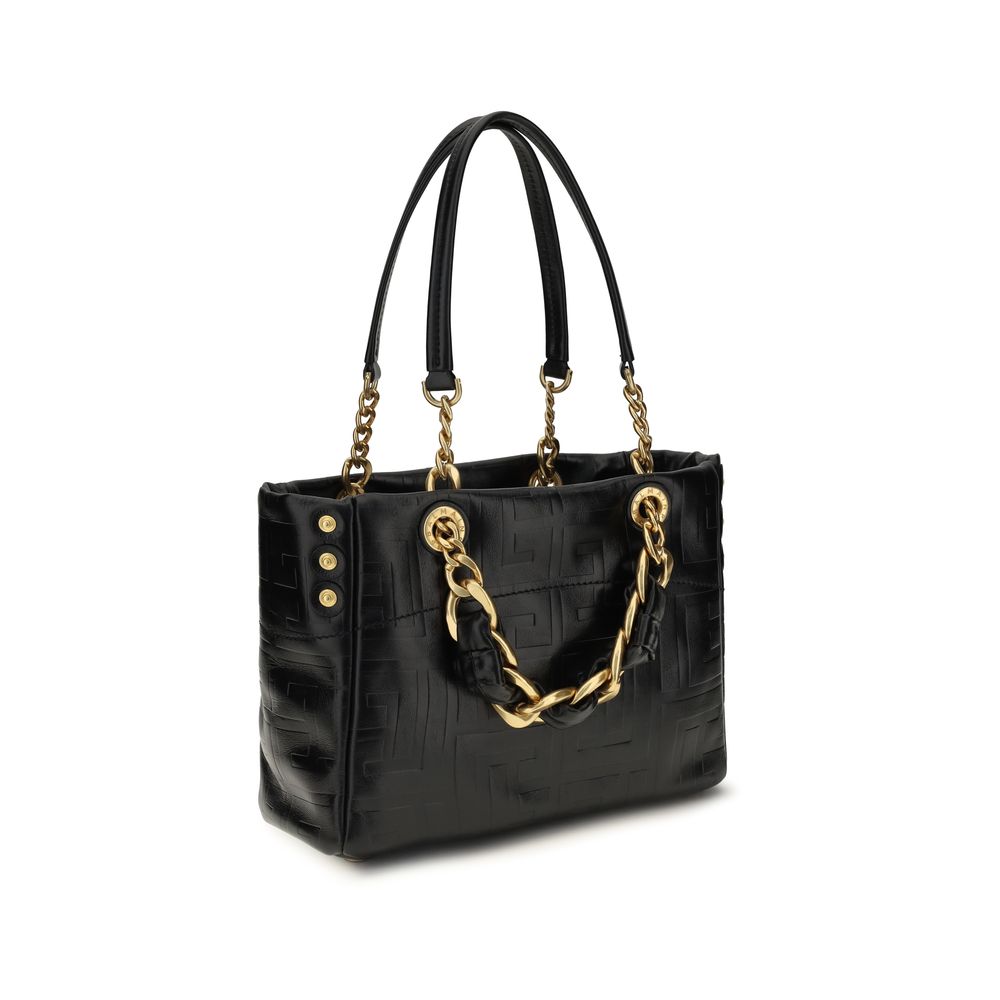 Balmain Cabas 1945 Small Tote &amp; Shoulder Bag - Black