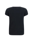Balmain Wool-Cashmere Short Sleeve Knit Top - Black
