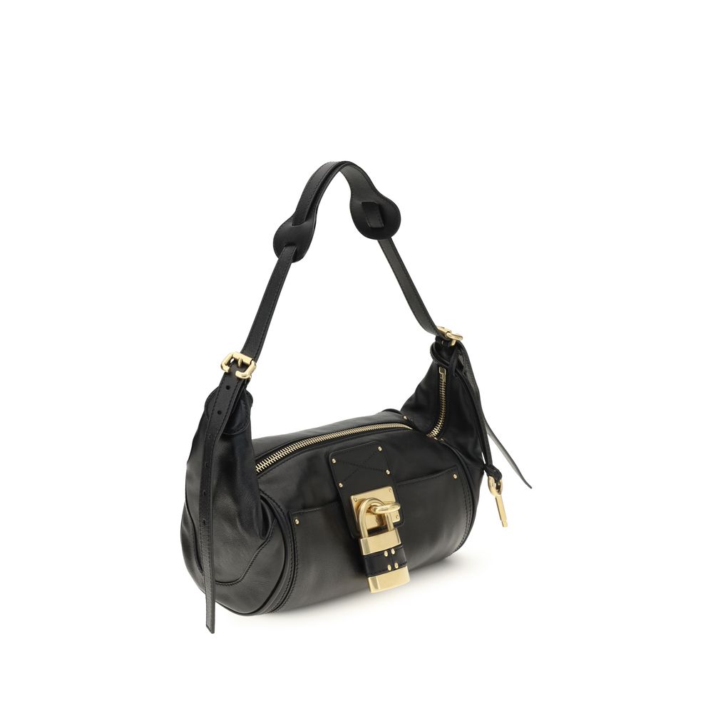 Chloé Small Paddington Leather Shoulder Bag - Black