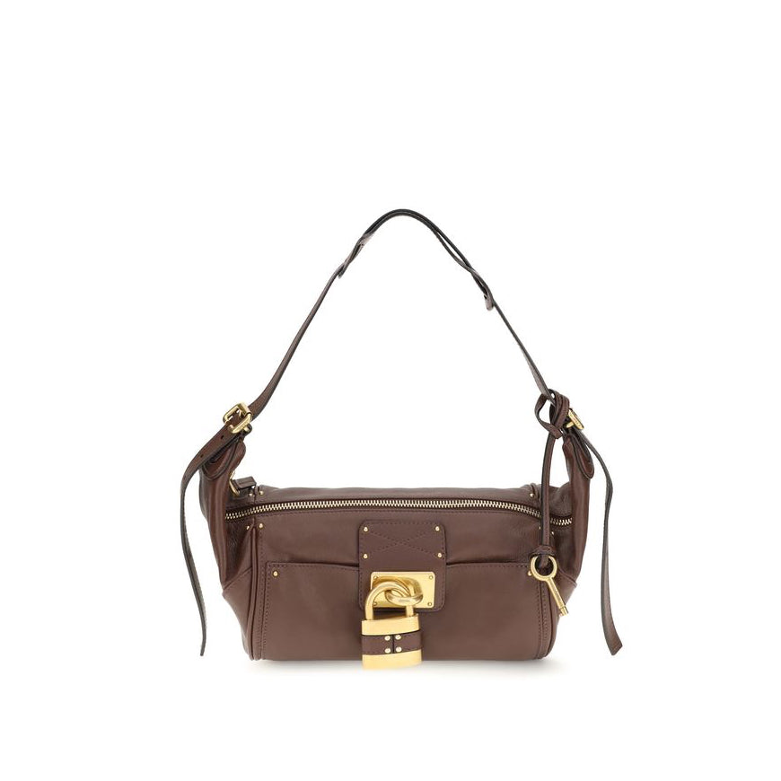 Chloé Leather Paddington Shoulder Bag - Deep Taupe/Brown