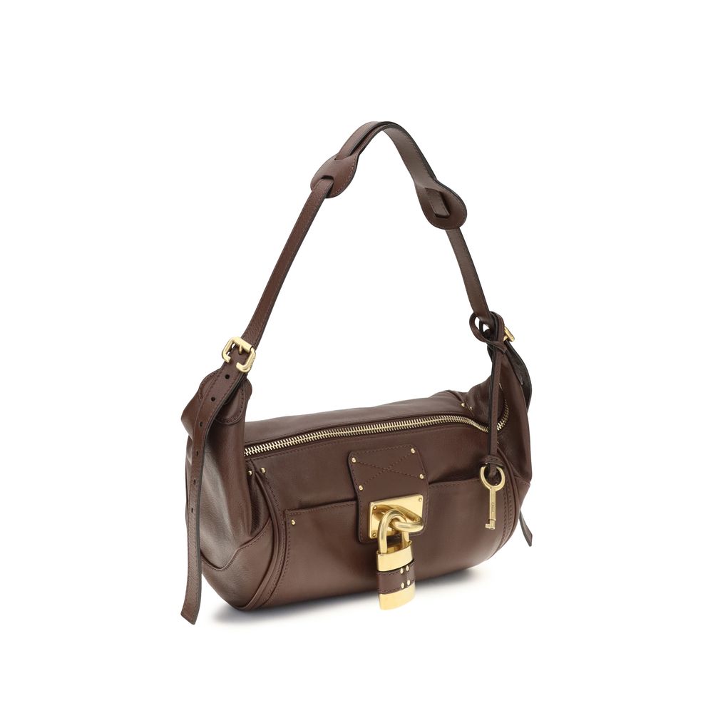 Chloé Paddington Leather Shoulder Bag - Deep Taupe/Brown