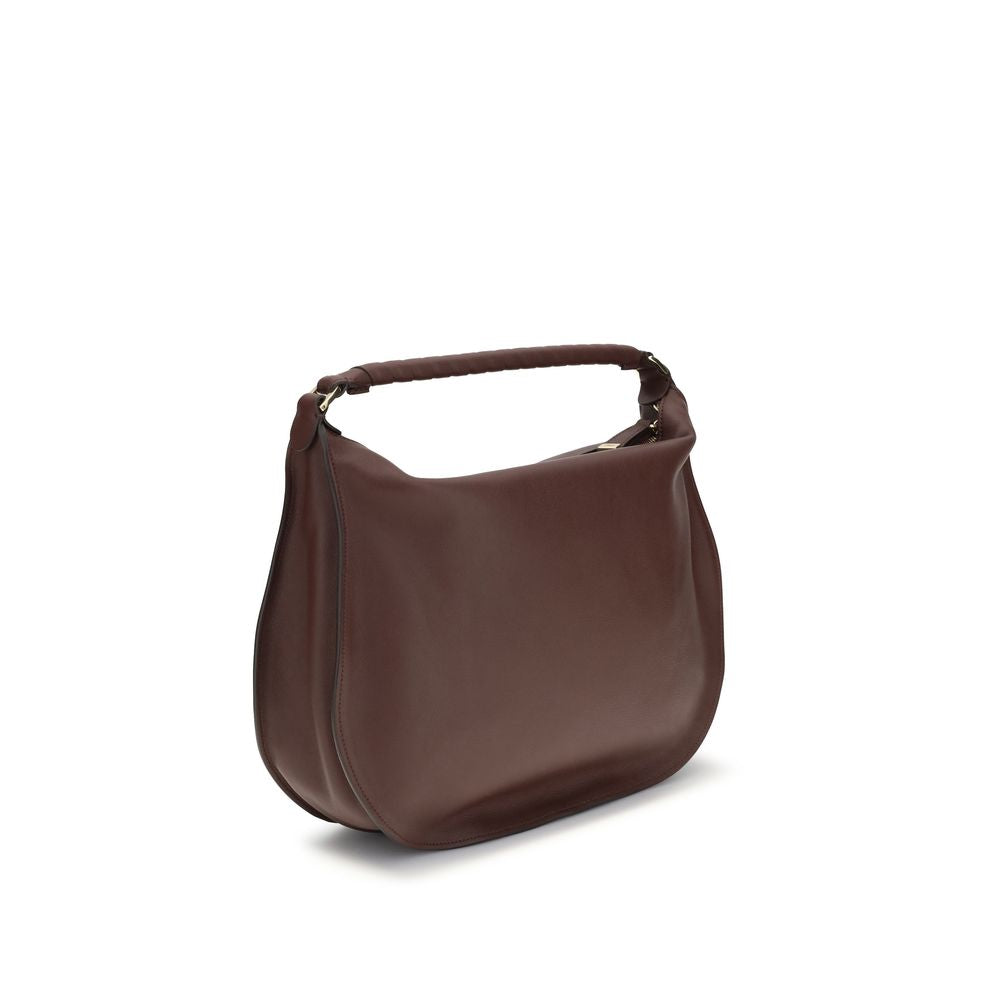 Chloé Marcie Medium Leather Shoulder Bag - Dark Brown