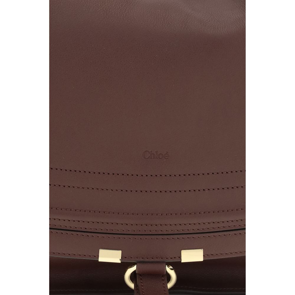 Chloé Marcie Medium Leather Shoulder Bag - Dark Brown