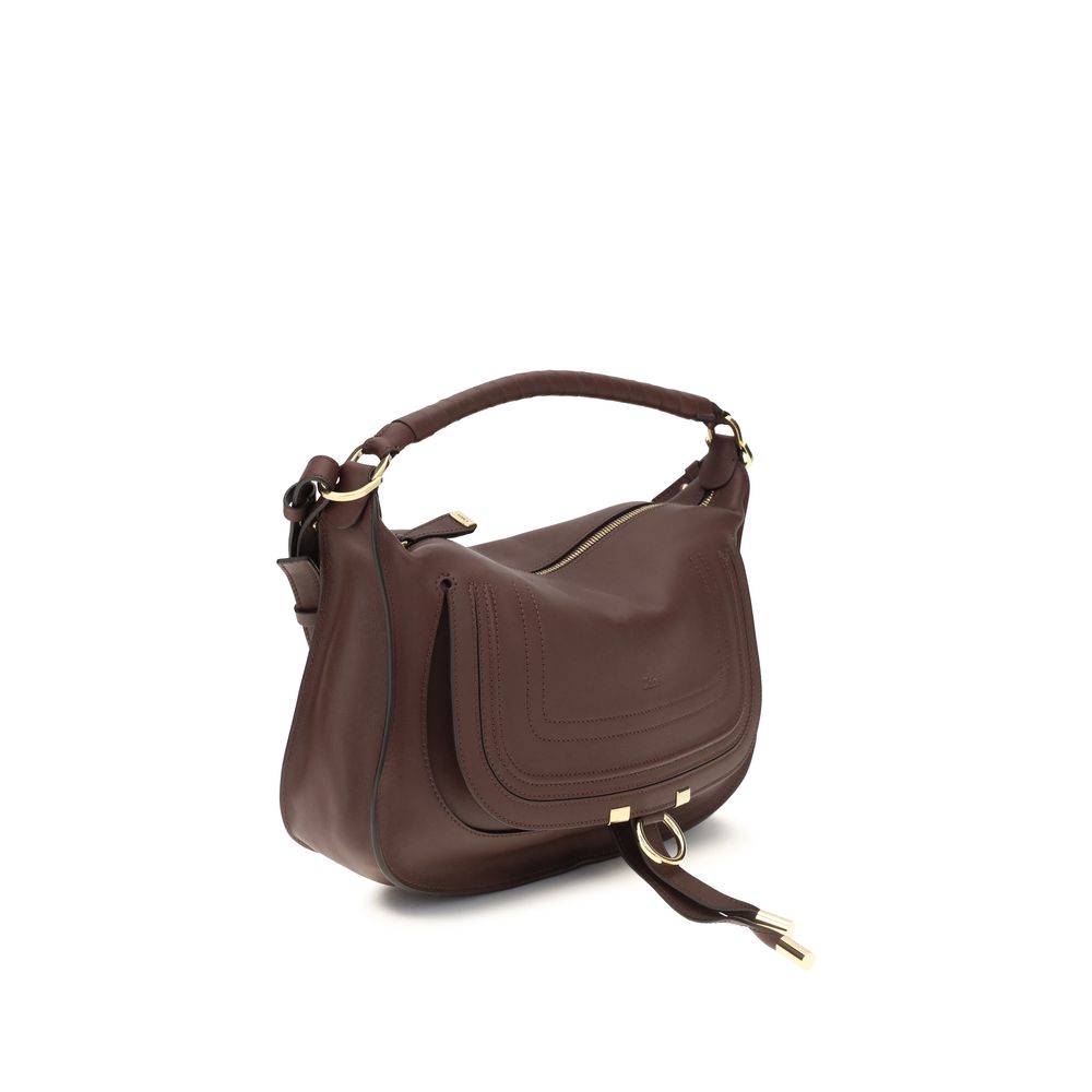 Chloé Leather Marcie Small Shoulder Bag - Bordeaux