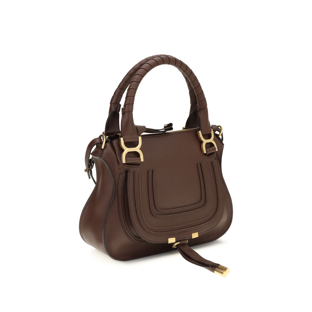 Chloé Leather Marcie Handbag - Chocolate Brown