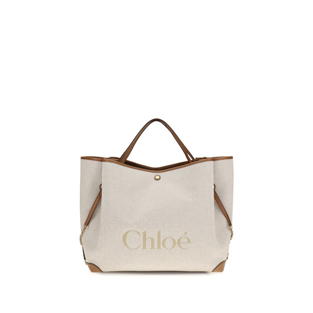Chloé Clover Large Canvas Tote &amp; Shoulder Bag - Ivory/Beige