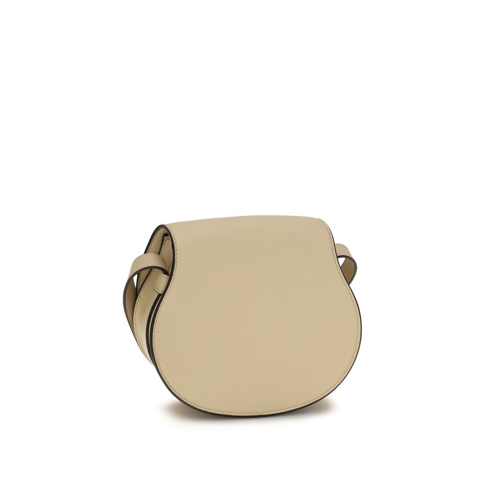 Chloé Leather Small Marcie Shoulder Bag - Beige