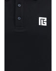 Balmain PB Embroidered Cotton Polo Shirt - Black