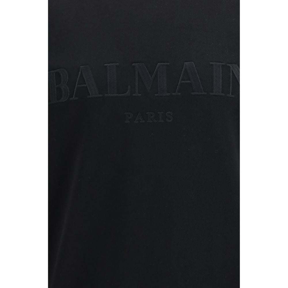 Balmain Vintage Embroidered Logo Cotton Sweatshirt - Black