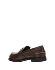 Miu Miu Logo Leather Loafers - Brown