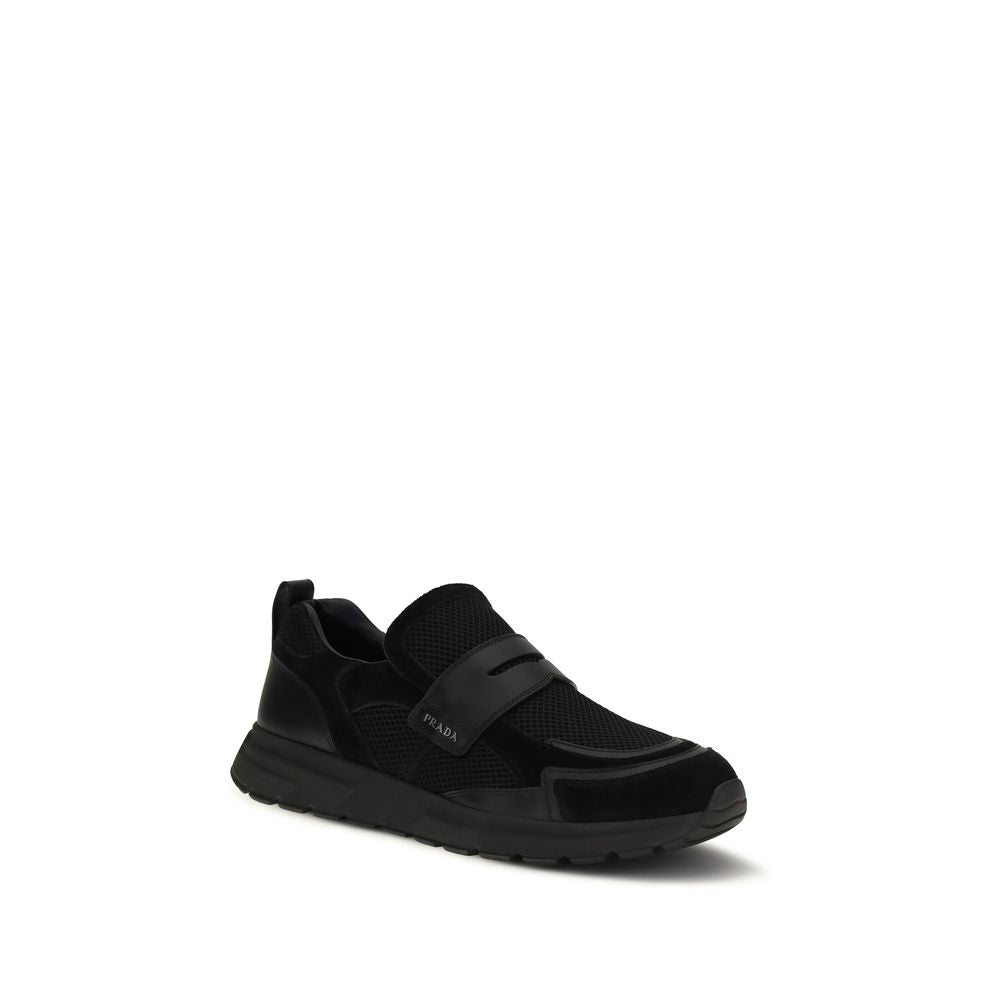 Prada Sport Mesh Loafer Sneakers - Black