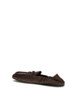 Miu Miu Ruches Leather Slip-On Loafers - Brown