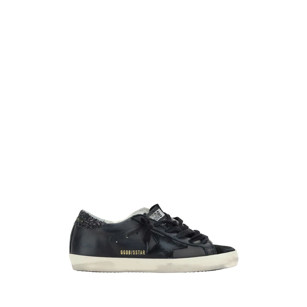 Golden Goose Super Star Leather Sneakers - Black