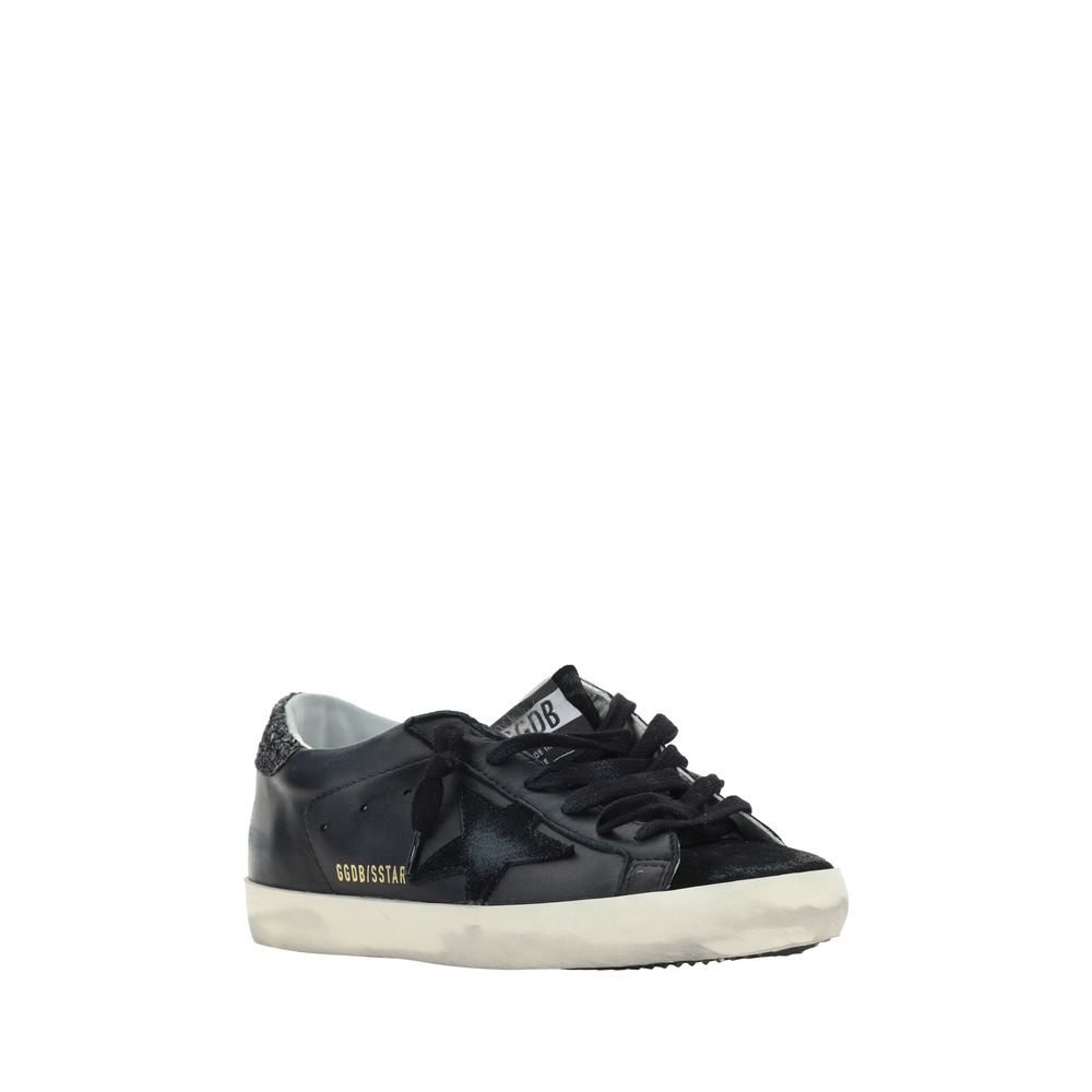 Golden Goose Super Star Leather Sneakers - Black