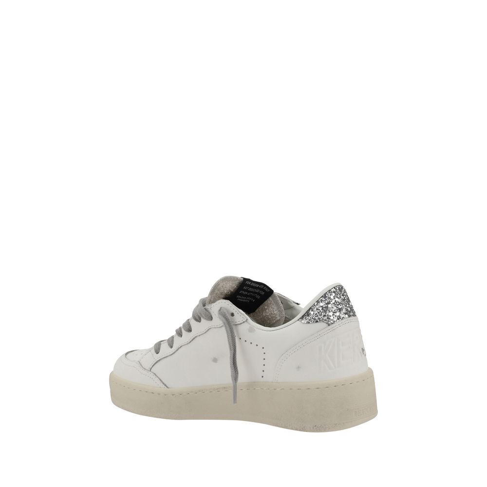Golden Goose Leather Ball Star 2 Sneakers - Silver