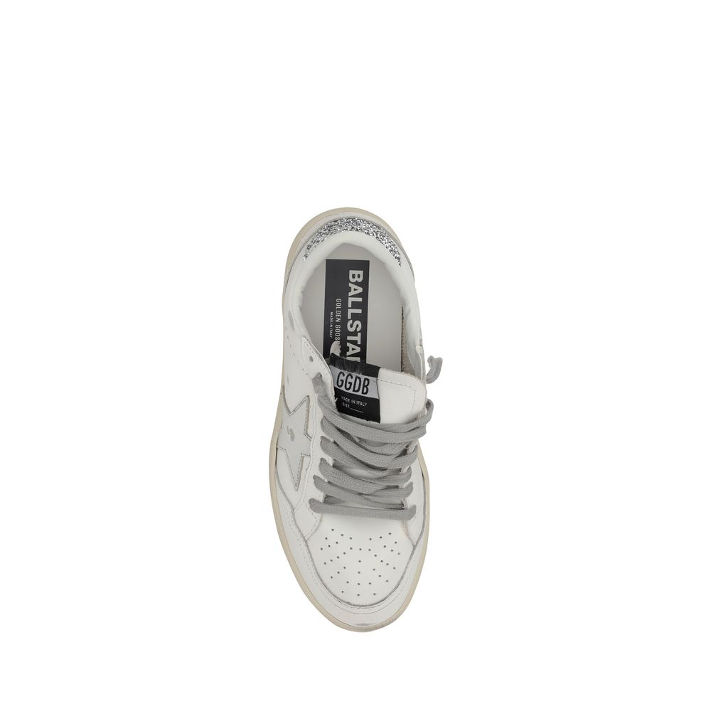 Golden Goose Leather Ball Star 2 Sneakers - Silver