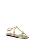 Prada Mordoré Leather Flat Sandals - Gold