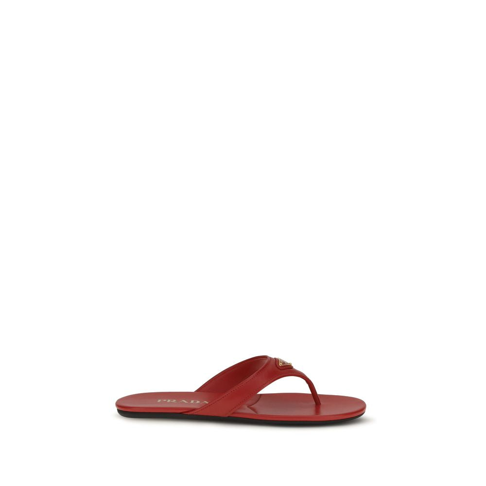 Prada Logo Slides - Burgundy Red