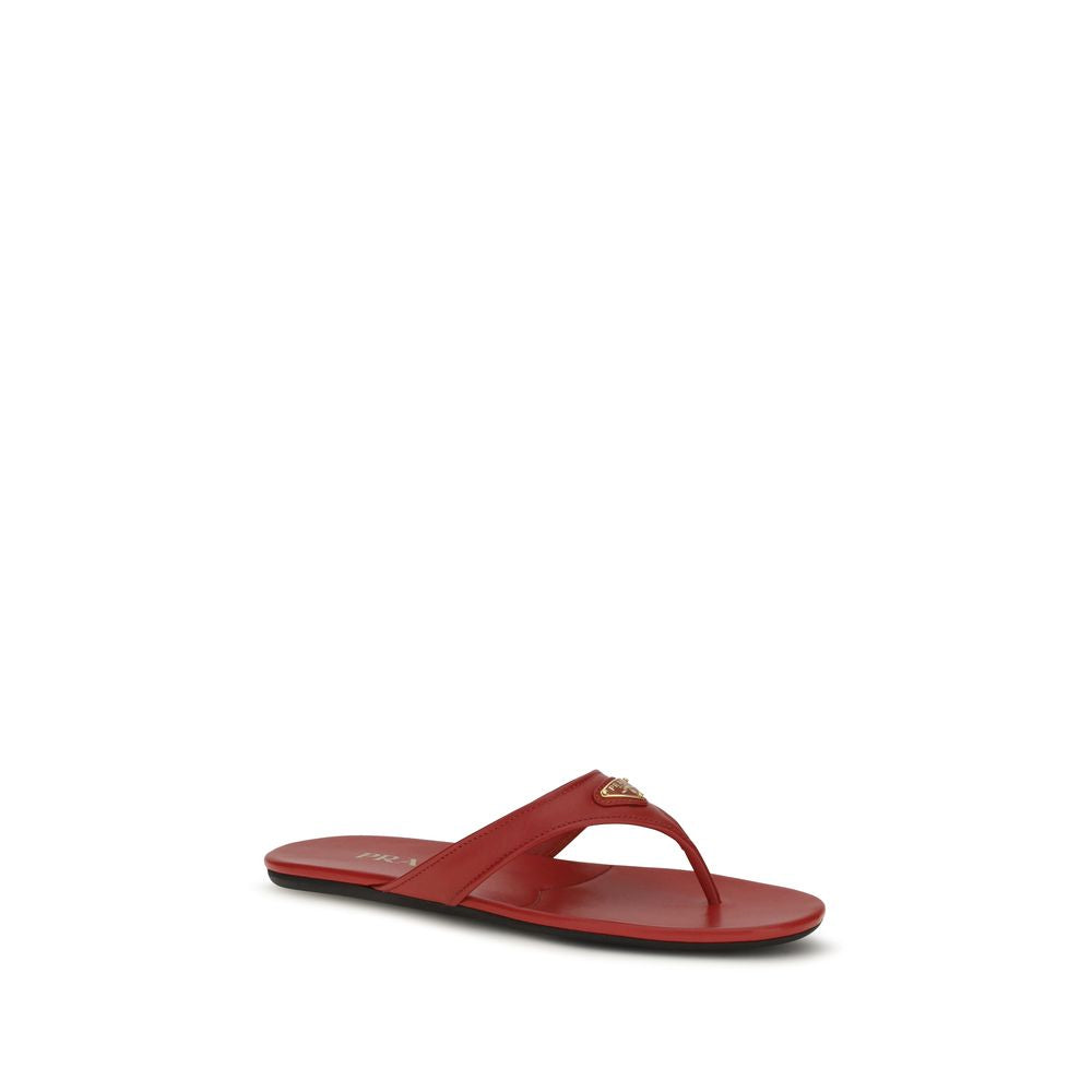 Prada Logo Slides - Burgundy Red