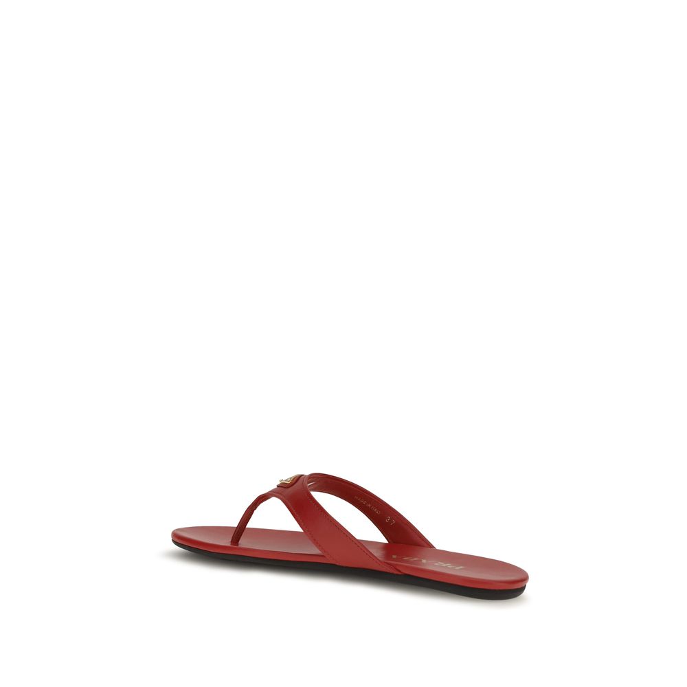 Prada Logo Slides - Burgundy Red