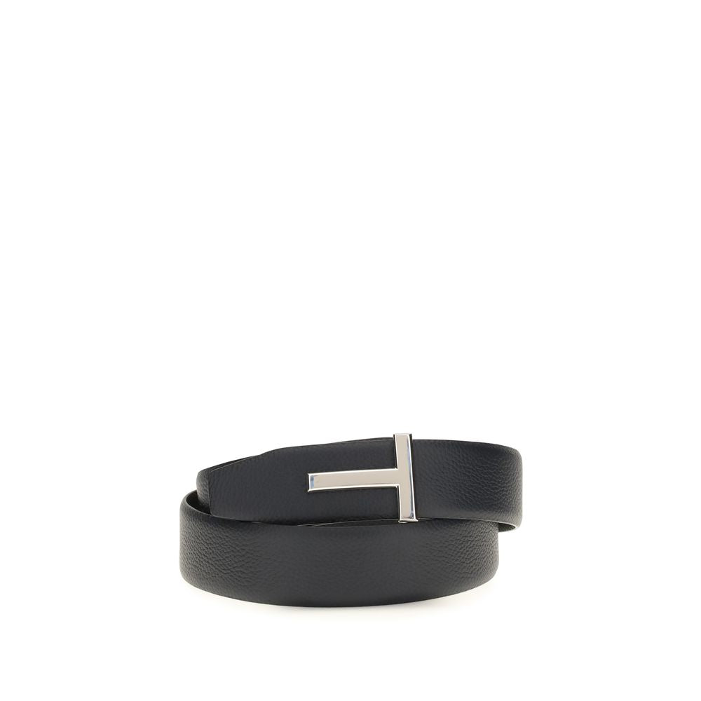 Tom Ford T Buckle Leather Belt - Black