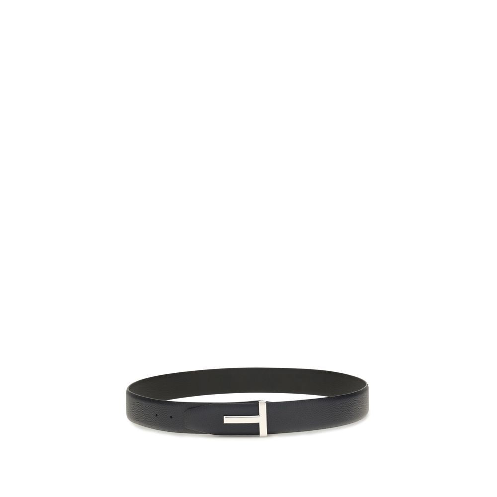 Tom Ford T Buckle Leather Belt - Black