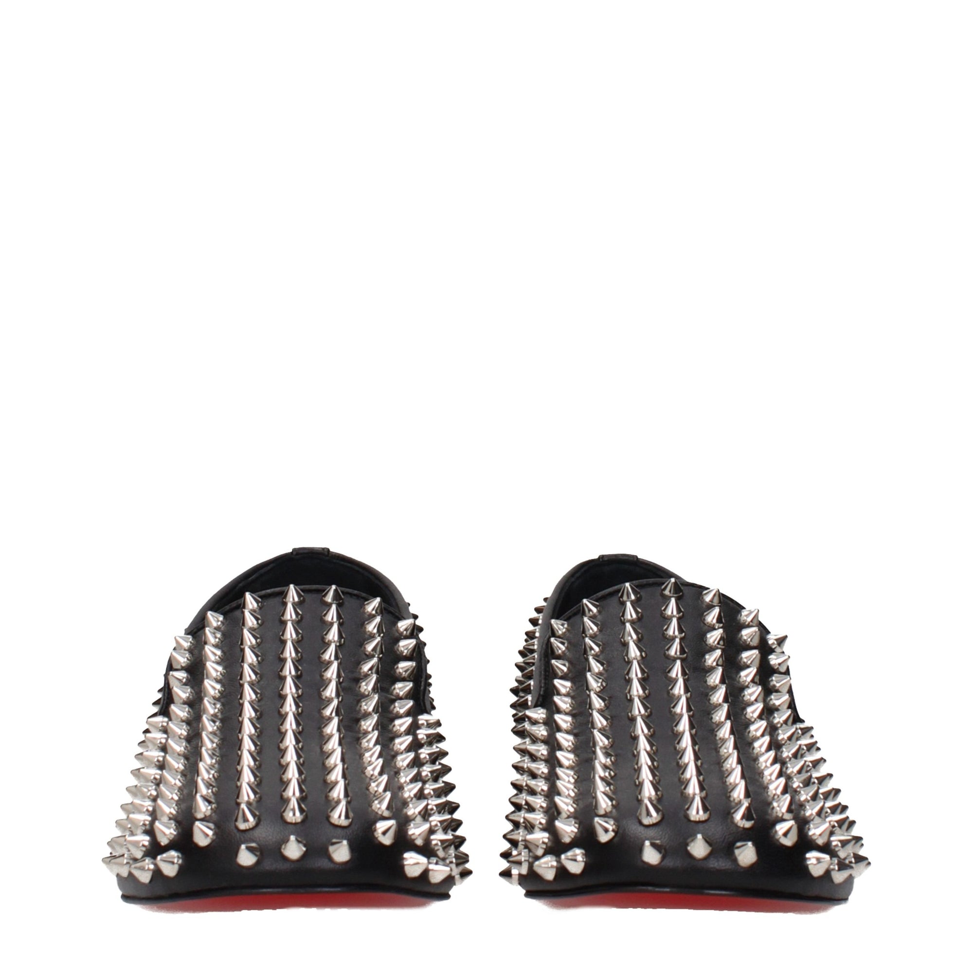 Christian Louboutin Spikeasy Leather Slip-On Loafers - Black