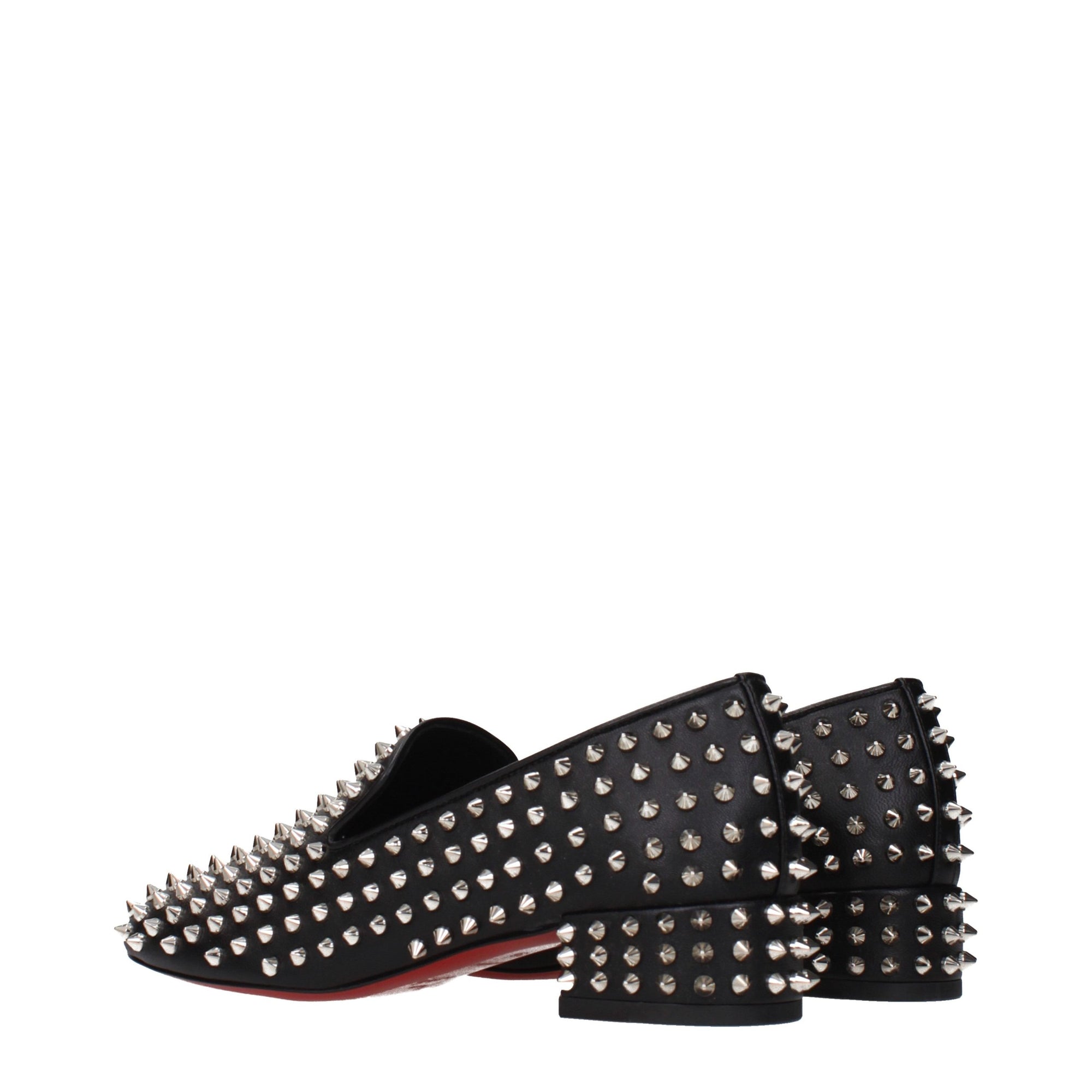 Christian Louboutin Spikeasy Leather Slip-On Loafers - Black
