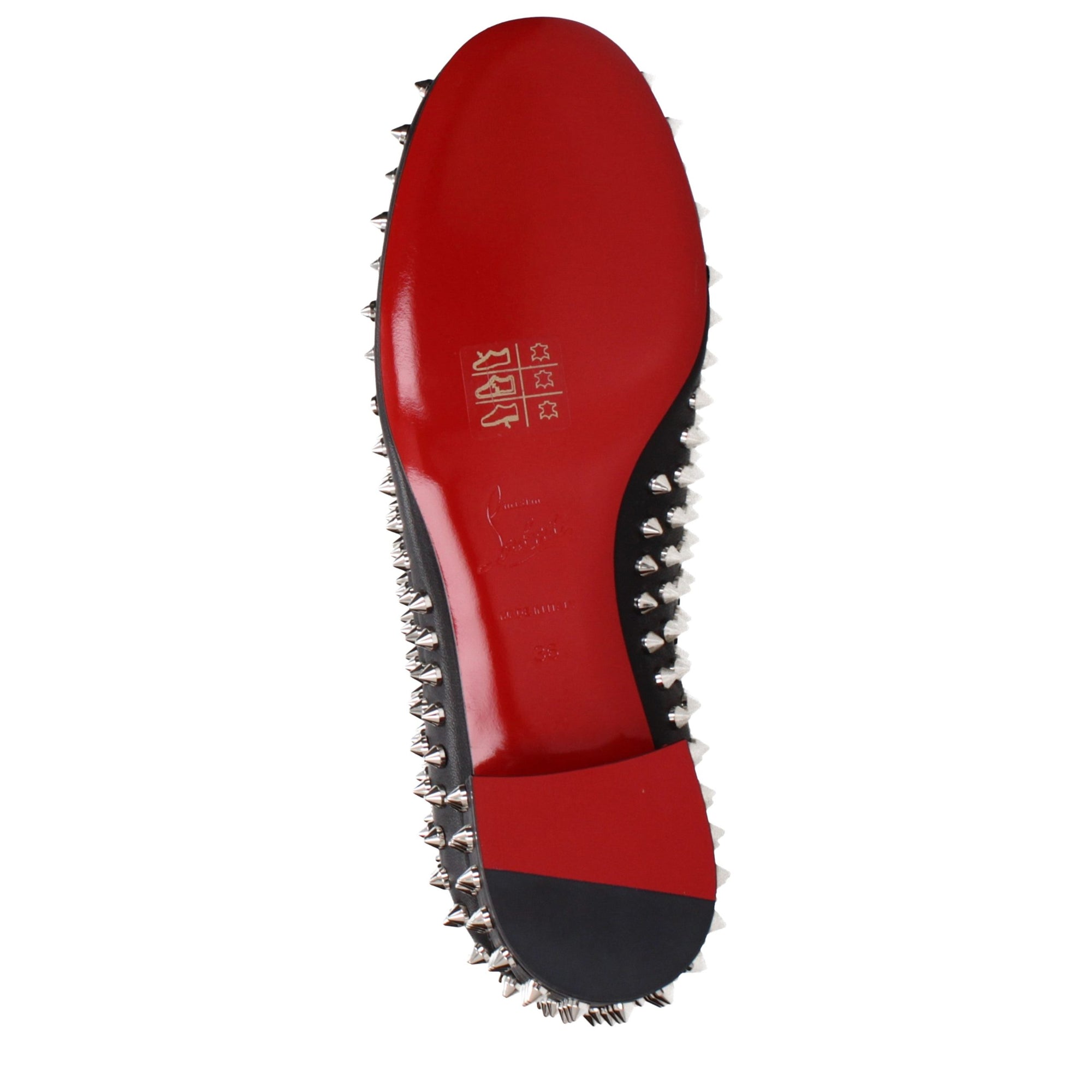 Christian Louboutin Spikeasy Leather Slip-On Loafers - Black