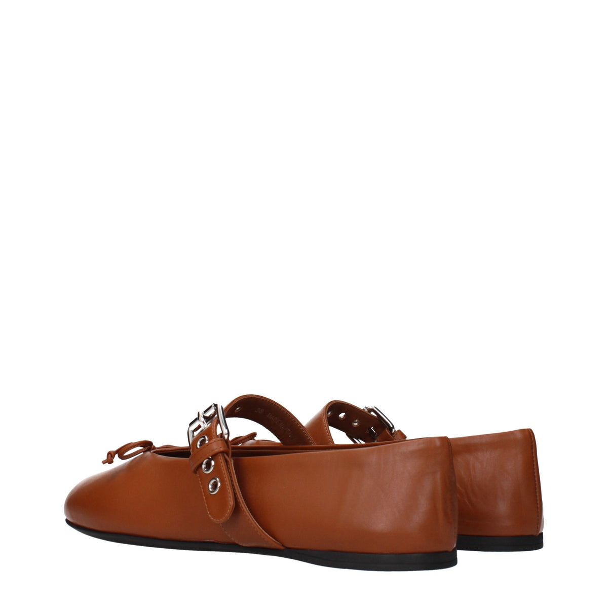 Miu Miu Leather Mary Jane-Ballet Flats - Cognac Brown