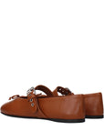 Miu Miu Leather Mary Jane-Ballet Flats - Cognac Brown