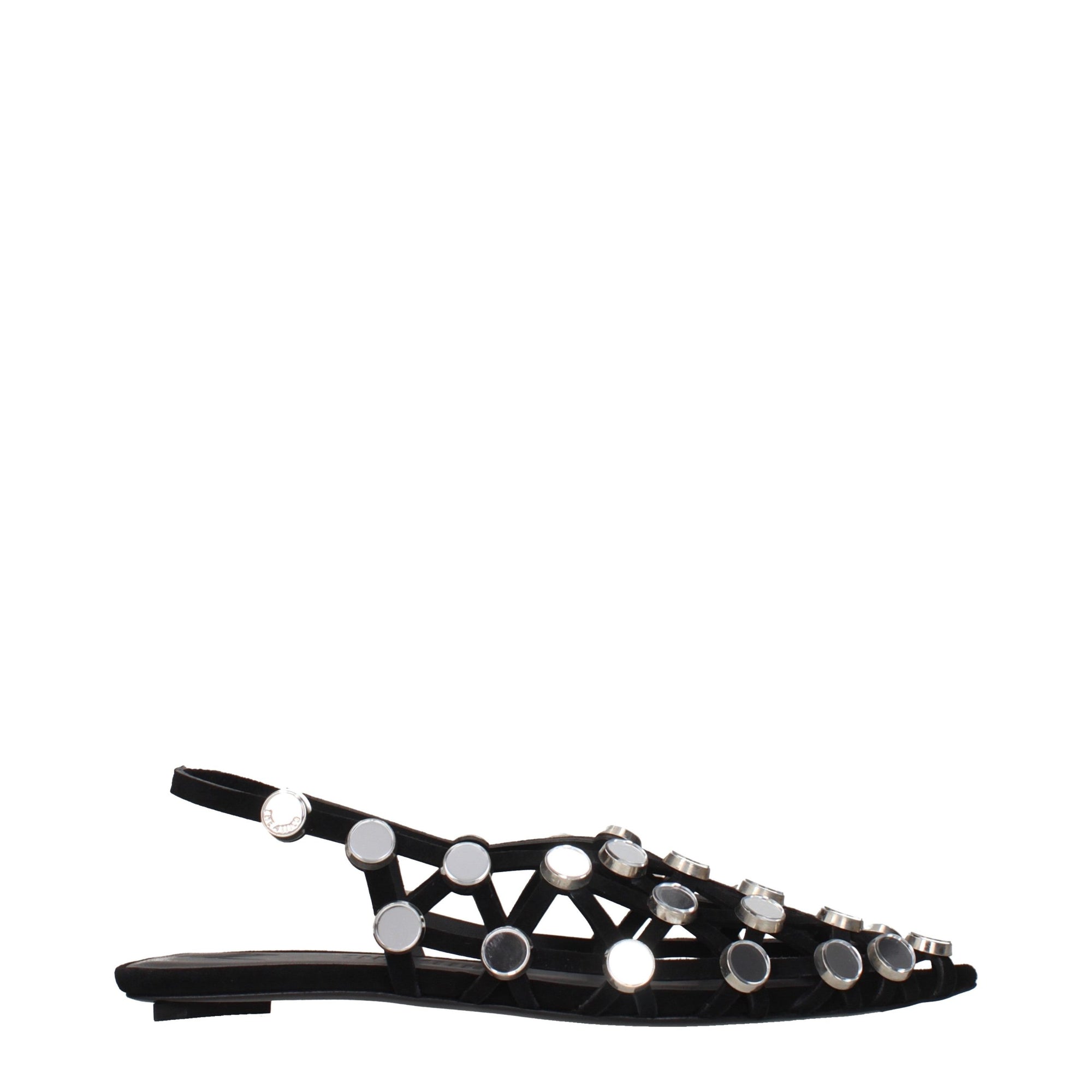 The Attico Grid Ballet Flats - Black