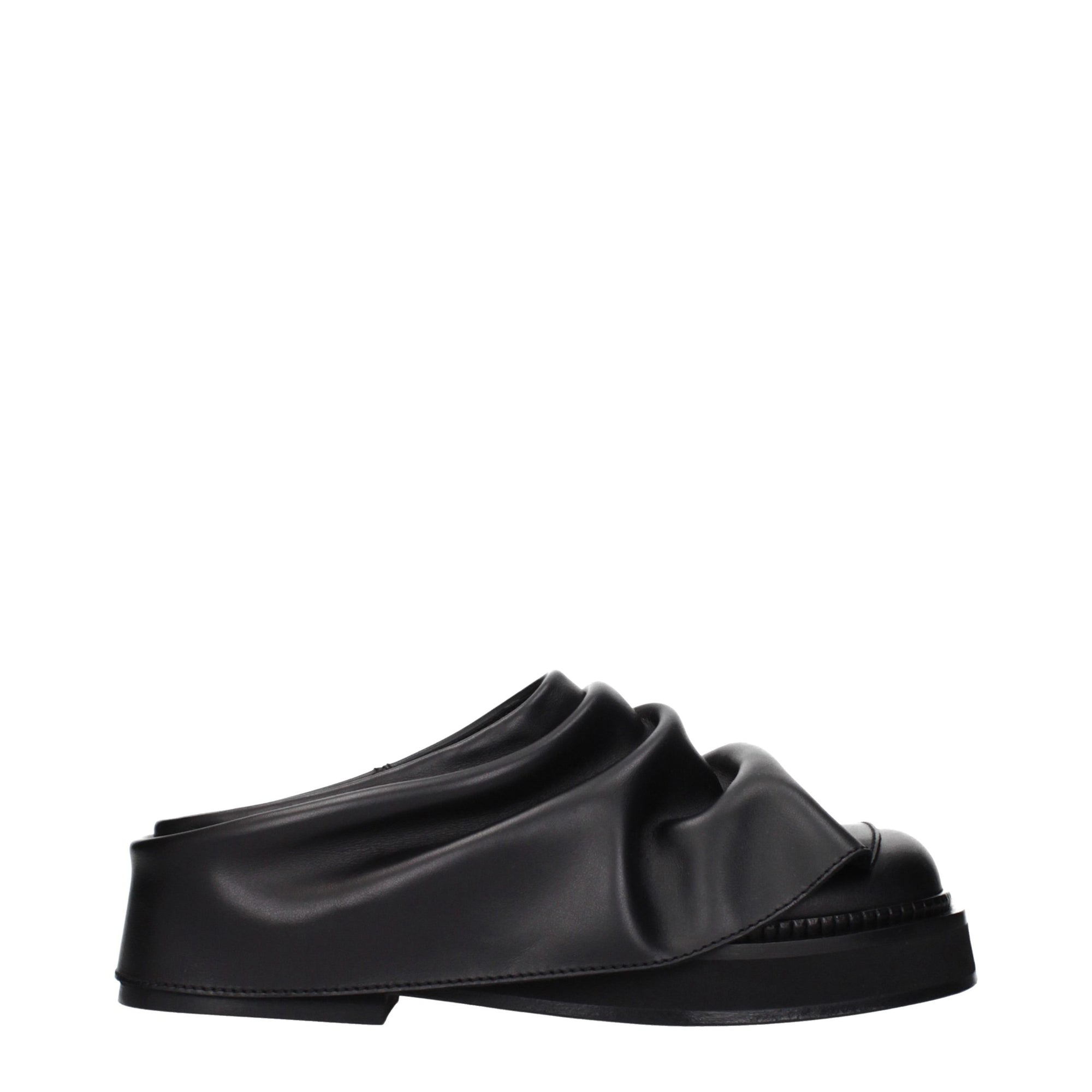 The Attico Robin Leather Mules - Black