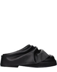 The Attico Robin Leather Mules - Black