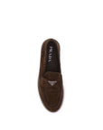 Prada Leather Suede Slip-On Loafers - Brown