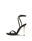 Tom Ford Padlock Leather Stiletto Heel Sandals - Black