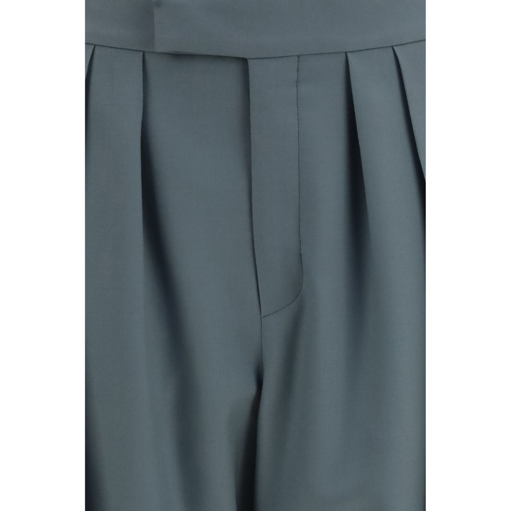 Chloé Wool Tailored Dress Pants - Sage Green