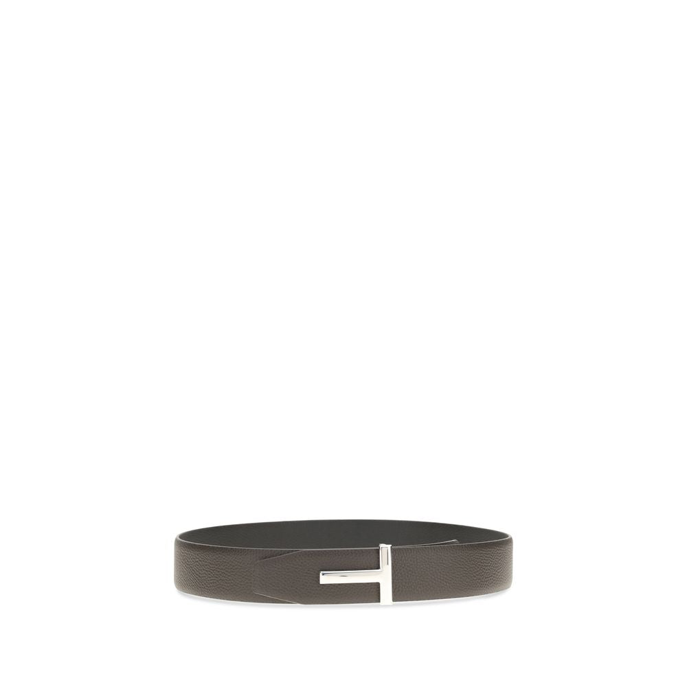 Tom Ford T Buckle Leather Belt - Brown