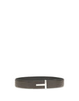Tom Ford T Buckle Leather Belt - Brown
