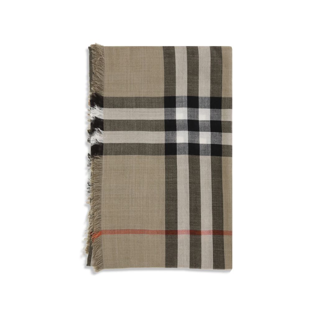 Burberry Checkered Wool &amp; Silk Muslin Scarf