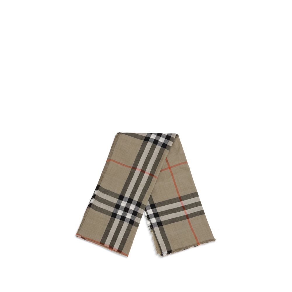 Burberry Checkered Wool &amp; Silk Muslin Scarf