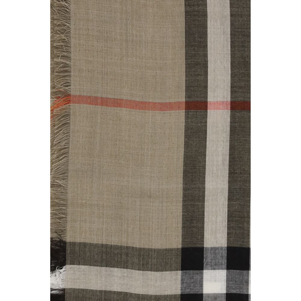 Burberry Checkered Wool &amp; Silk Muslin Scarf