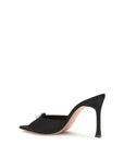 Amina Muaddi Camelia Silk Mule Sandals - Black