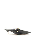 Balenciaga Leather Kitten Heel Mules - Black