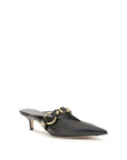 Balenciaga Leather Kitten Heel City Mules - Black